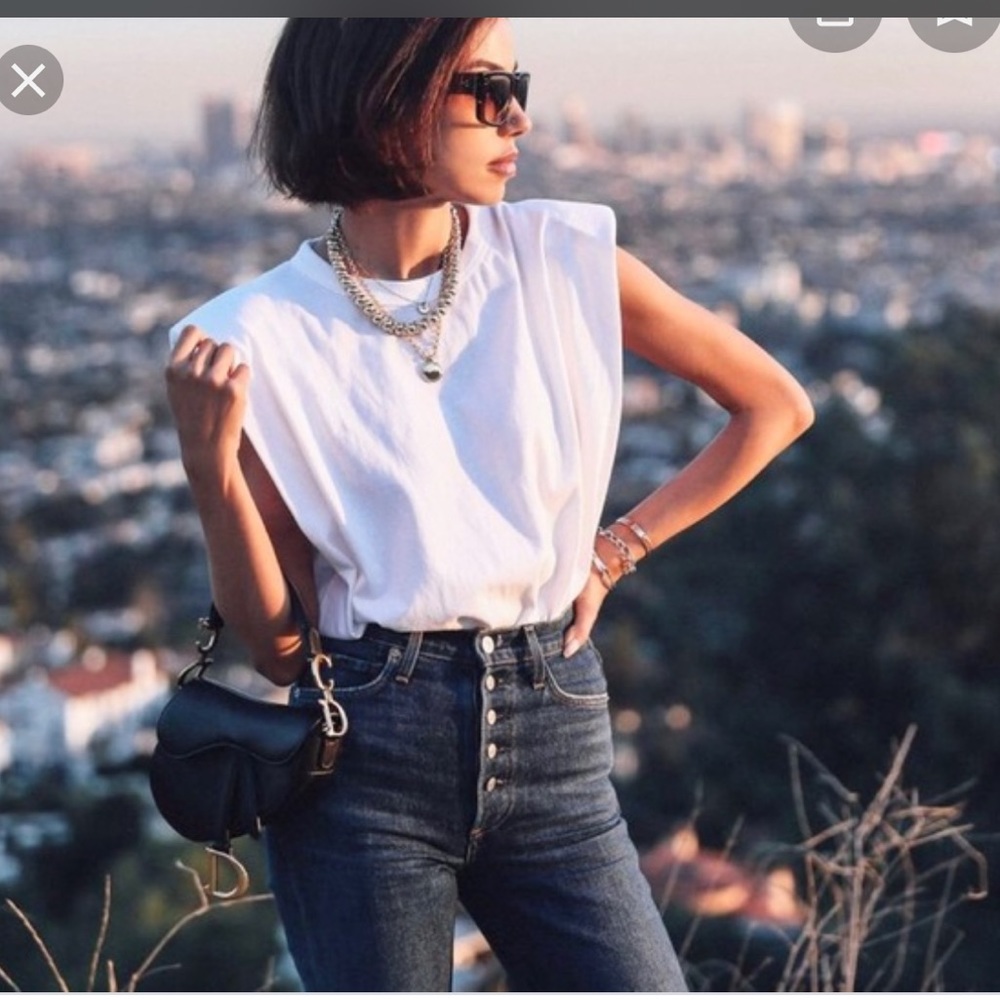 Zara strong shoulder top sz small